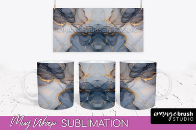 Marble Mug Wrap - 3D Marble Texture Mug Sublimation Design Sublimation OrangeBrushStudio 