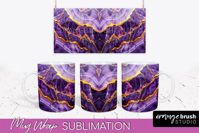 Marble Mug Wrap - 3D Marble Texture Mug Sublimation Design Sublimation OrangeBrushStudio 