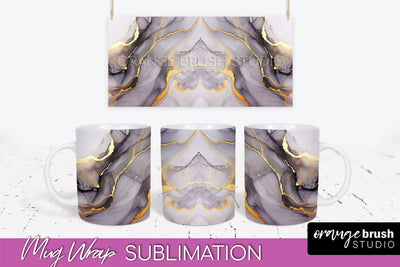 Marble Mug Wrap - 3D Marble Texture Mug Sublimation Design Sublimation OrangeBrushStudio 