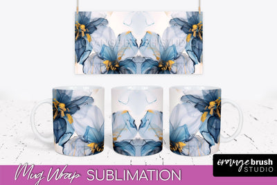 Marble Mug Wrap - 3D Marble Texture Mug Sublimation Design Sublimation OrangeBrushStudio 