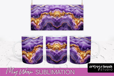 Marble Mug Wrap - 3D Marble Texture Mug Sublimation Design Sublimation OrangeBrushStudio 