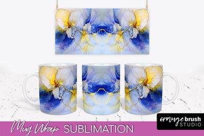 Marble Mug Wrap - 3D Marble Texture Mug Sublimation Design Sublimation OrangeBrushStudio 