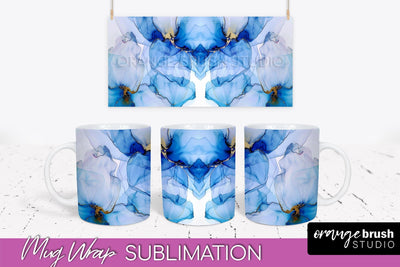 Marble Mug Wrap - 3D Marble Texture Mug Sublimation Design Sublimation OrangeBrushStudio 