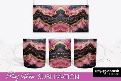 Marble Mug Wrap - 3D Marble Texture Mug Sublimation Design Sublimation OrangeBrushStudio 