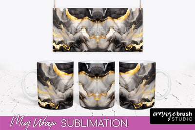 Marble Mug Wrap - 3D Marble Texture Mug Sublimation Design Sublimation OrangeBrushStudio 