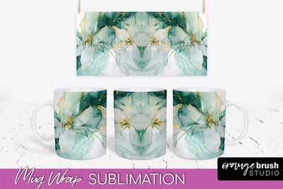 Marble Mug Wrap - 3D Marble Texture Mug Sublimation Design Sublimation OrangeBrushStudio 
