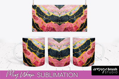 Marble Mug Wrap - 3D Marble Texture Mug Sublimation Design Sublimation OrangeBrushStudio 