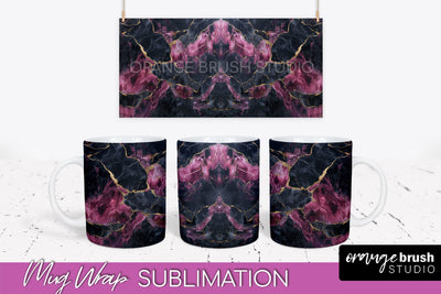 Marble Mug Wrap - 3D Marble Texture Mug Sublimation Design Sublimation OrangeBrushStudio 