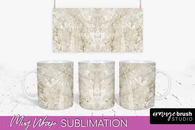 Marble Mug Wrap - 3D Marble Texture Mug Sublimation Design Sublimation OrangeBrushStudio 