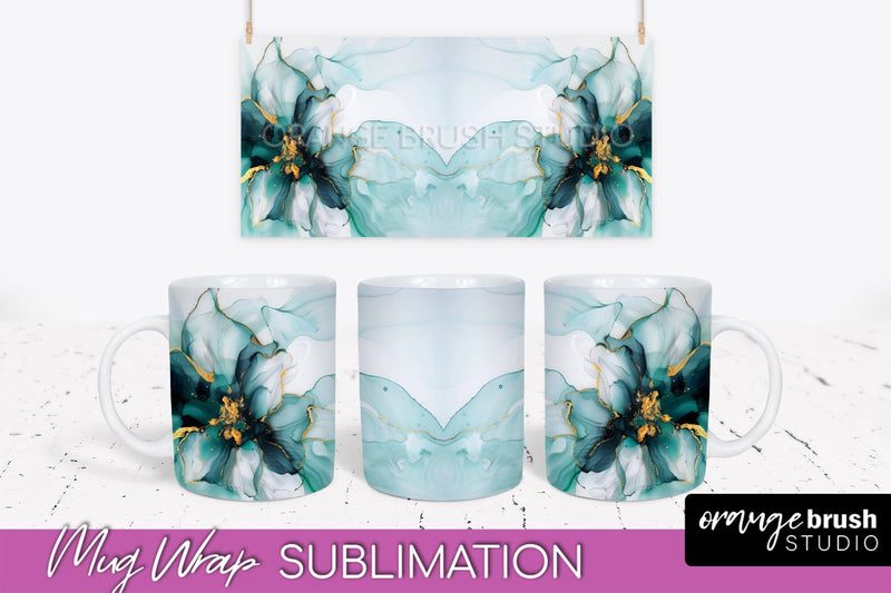 Marble Mug Wrap - 3D Marble Texture Mug Sublimation Design Sublimation OrangeBrushStudio 