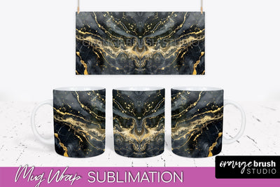 Marble Mug Wrap - 3D Marble Texture Mug Sublimation Design Sublimation OrangeBrushStudio 