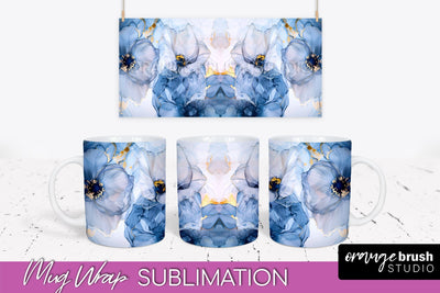 Marble Mug Wrap - 3D Marble Texture Mug Sublimation Design Sublimation OrangeBrushStudio 