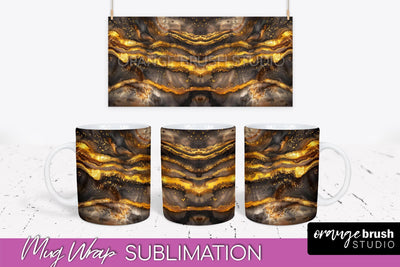 Marble Mug Wrap - 3D Marble Texture Mug Sublimation Design Sublimation OrangeBrushStudio 
