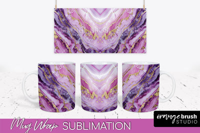 Marble Mug Wrap - 3D Marble Texture Mug Sublimation Design Sublimation OrangeBrushStudio 