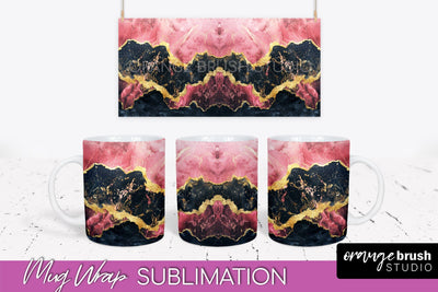 Marble Mug Wrap - 3D Marble Texture Mug Sublimation Design Sublimation OrangeBrushStudio 
