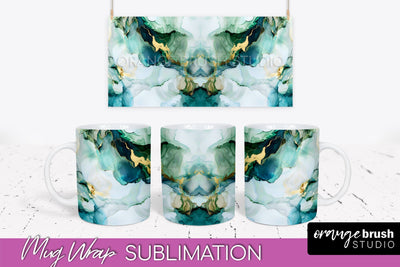 Marble Mug Wrap - 3D Marble Texture Mug Sublimation Design Sublimation OrangeBrushStudio 