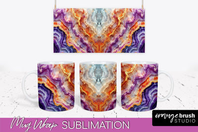 Marble Mug Wrap - 3D Marble Texture Mug Sublimation Design Sublimation OrangeBrushStudio 