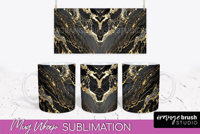 Marble Mug Wrap - 3D Marble Texture Mug Sublimation Design Sublimation OrangeBrushStudio 