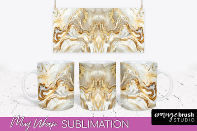 Marble Mug Wrap - 3D Marble Texture Mug Sublimation Design Sublimation OrangeBrushStudio 