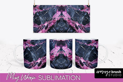 Marble Mug Wrap - 3D Marble Texture Mug Sublimation Design Sublimation OrangeBrushStudio 