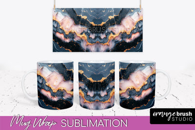 Marble Mug Wrap - 3D Marble Texture Mug Sublimation Design Sublimation OrangeBrushStudio 
