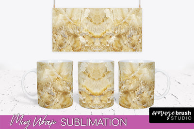 Marble Mug Wrap - 3D Marble Texture Mug Sublimation Design Sublimation OrangeBrushStudio 