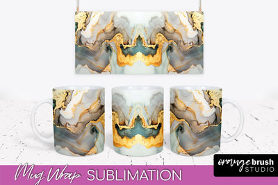 Marble Mug Wrap - 3D Marble Texture Mug Sublimation Design Sublimation OrangeBrushStudio 