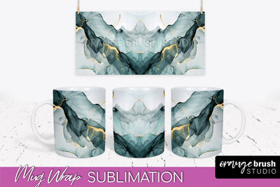 Marble Mug Wrap - 3D Marble Texture Mug Sublimation Design Sublimation OrangeBrushStudio 