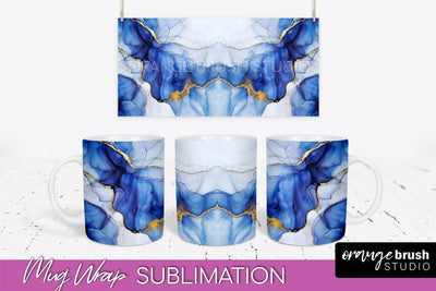 Marble Mug Wrap - 3D Marble Texture Mug Sublimation Design Sublimation OrangeBrushStudio 