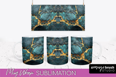 Marble Mug Wrap - 3D Marble Texture Mug Sublimation Design Sublimation OrangeBrushStudio 