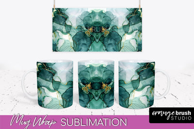 Marble Mug Wrap - 3D Marble Texture Mug Sublimation Design Sublimation OrangeBrushStudio 