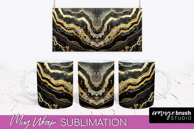 Marble Mug Wrap - 3D Marble Texture Mug Sublimation Design Sublimation OrangeBrushStudio 