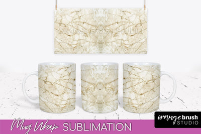 Marble Mug Wrap - 3D Marble Texture Mug Sublimation Design Sublimation OrangeBrushStudio 
