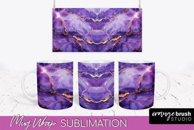 Marble Mug Wrap - 3D Marble Texture Mug Sublimation Design Sublimation OrangeBrushStudio 
