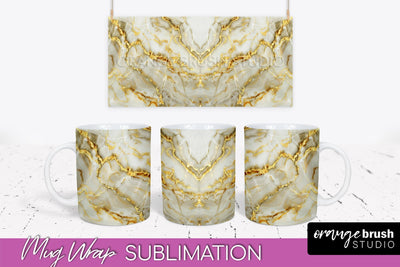 Marble Mug Wrap - 3D Marble Texture Mug Sublimation Design Sublimation OrangeBrushStudio 