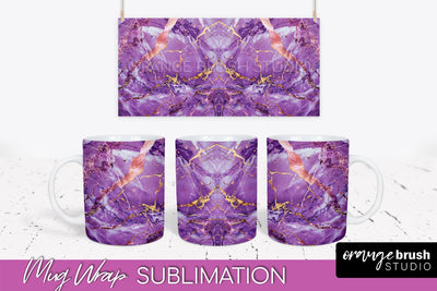 Marble Mug Wrap - 3D Marble Texture Mug Sublimation Design Sublimation OrangeBrushStudio 