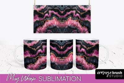 Marble Mug Wrap - 3D Marble Texture Mug Sublimation Design Sublimation OrangeBrushStudio 