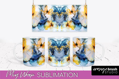 Marble Mug Wrap - 3D Marble Texture Mug Sublimation Design Sublimation OrangeBrushStudio 