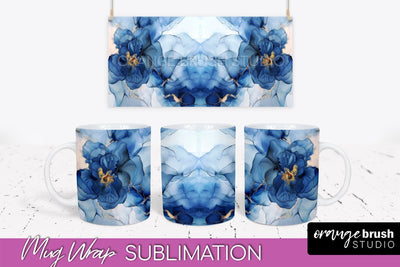 Marble Mug Wrap - 3D Marble Texture Mug Sublimation Design Sublimation OrangeBrushStudio 