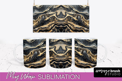 Marble Mug Wrap - 3D Marble Texture Mug Sublimation Design Sublimation OrangeBrushStudio 