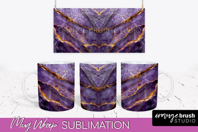 Marble Mug Wrap - 3D Marble Texture Mug Sublimation Design Sublimation OrangeBrushStudio 