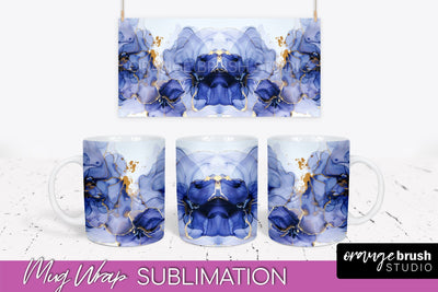 Marble Mug Wrap - 3D Marble Texture Mug Sublimation Design Sublimation OrangeBrushStudio 
