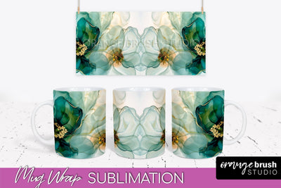 Marble Mug Wrap - 3D Marble Texture Mug Sublimation Design Sublimation OrangeBrushStudio 