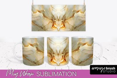 Marble Mug Wrap - 3D Marble Texture Mug Sublimation Design Sublimation OrangeBrushStudio 