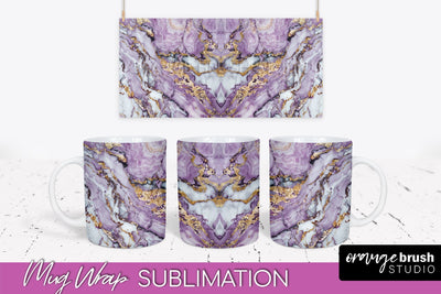 Marble Mug Wrap - 3D Marble Texture Mug Sublimation Design Sublimation OrangeBrushStudio 