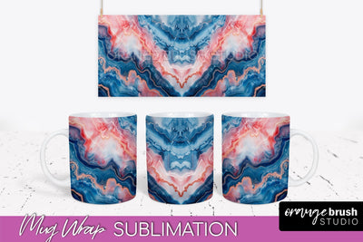 Marble Mug Wrap - 3D Marble Texture Mug Sublimation Design Sublimation OrangeBrushStudio 