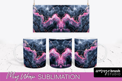 Marble Mug Wrap - 3D Marble Texture Mug Sublimation Design Sublimation OrangeBrushStudio 