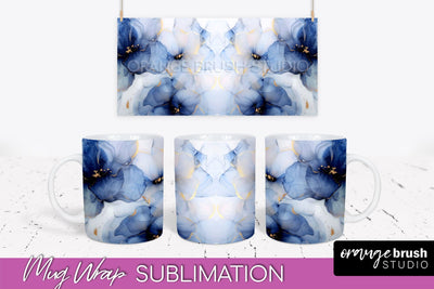 Marble Mug Wrap - 3D Marble Texture Mug Sublimation Design Sublimation OrangeBrushStudio 