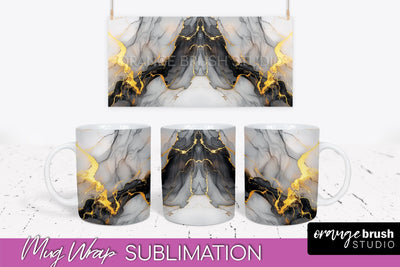 Marble Mug Wrap - 3D Marble Texture Mug Sublimation Design Sublimation OrangeBrushStudio 