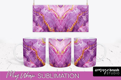 Marble Mug Wrap - 3D Marble Texture Mug Sublimation Design Sublimation OrangeBrushStudio 